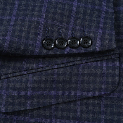 562-6 Men's Slim Fit Wool Stretch Checked Suits - Image 5