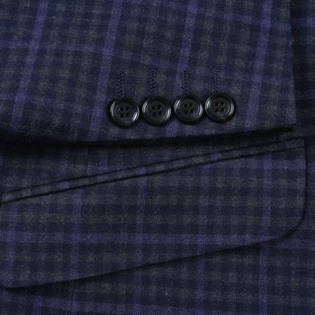 562-6 Men's Slim Fit Wool Stretch Checked Suits - Image 5