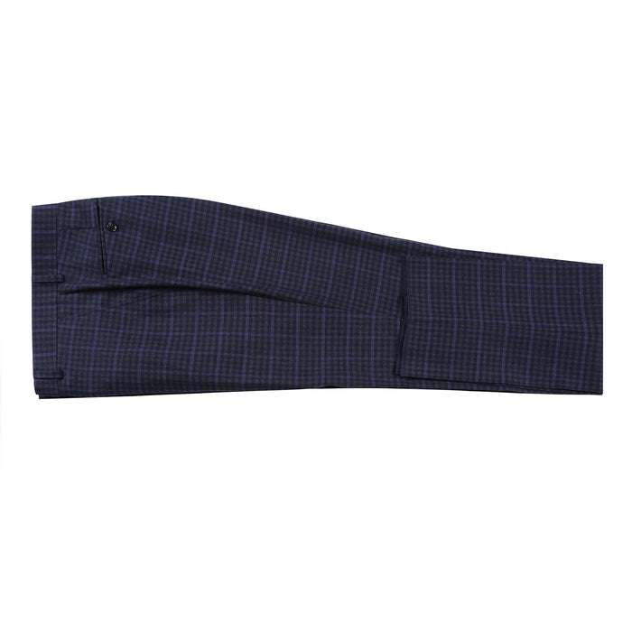 562-6 Men's Slim Fit Wool Stretch Checked Suits - Image 7