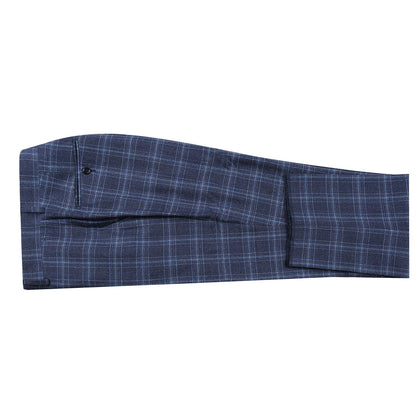 562-4 Men's Slim Fit Wool Stretch Checked Suits - Image 6