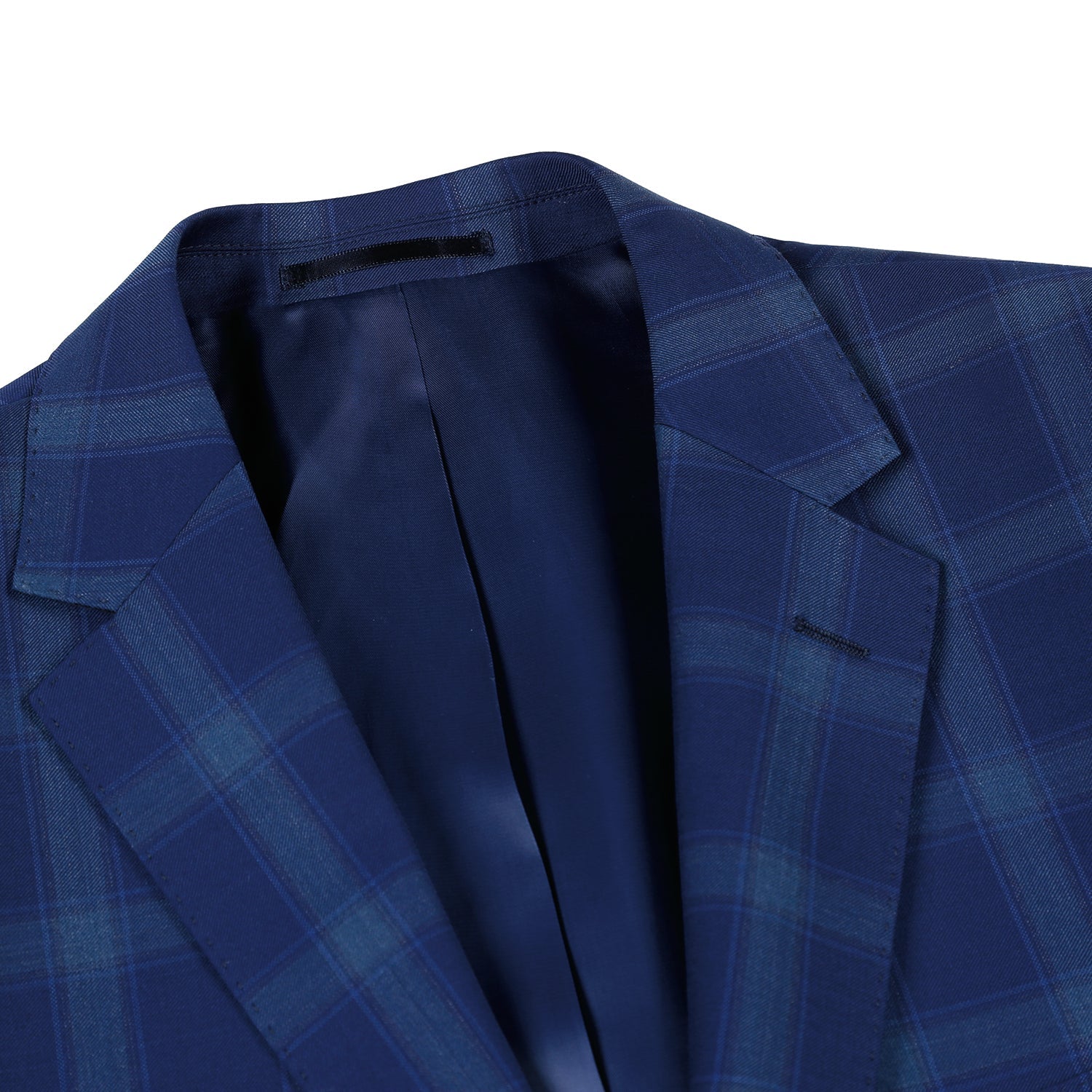 562-5 Men's Classic Fit Wool Checked Suits - Image 3