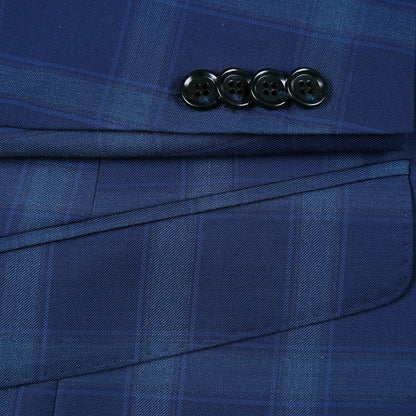 562-5 Men's Classic Fit Wool Checked Suits - Image 5
