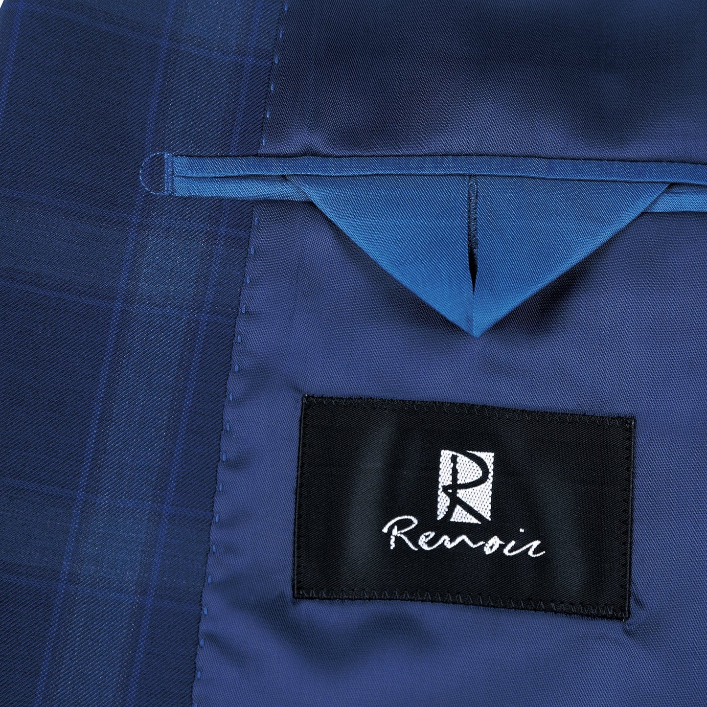562-5 Men's Classic Fit Wool Checked Suits - Image 4
