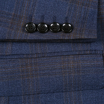 562-7 Men's 3-Piece Wool Stretch Checked Suits - Image 5