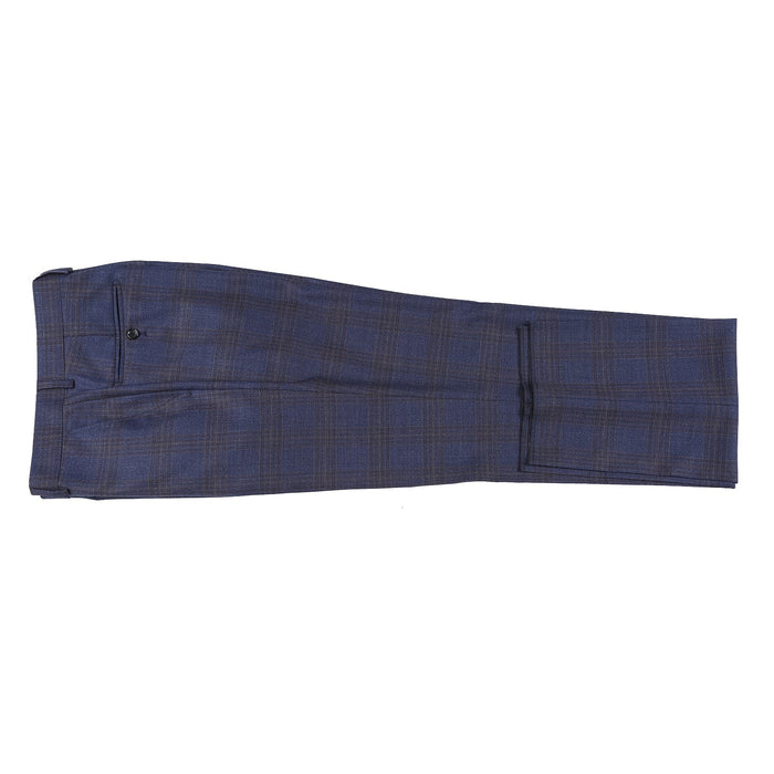 562-7 Men's 3-Piece Wool Stretch Checked Suits - Image 7