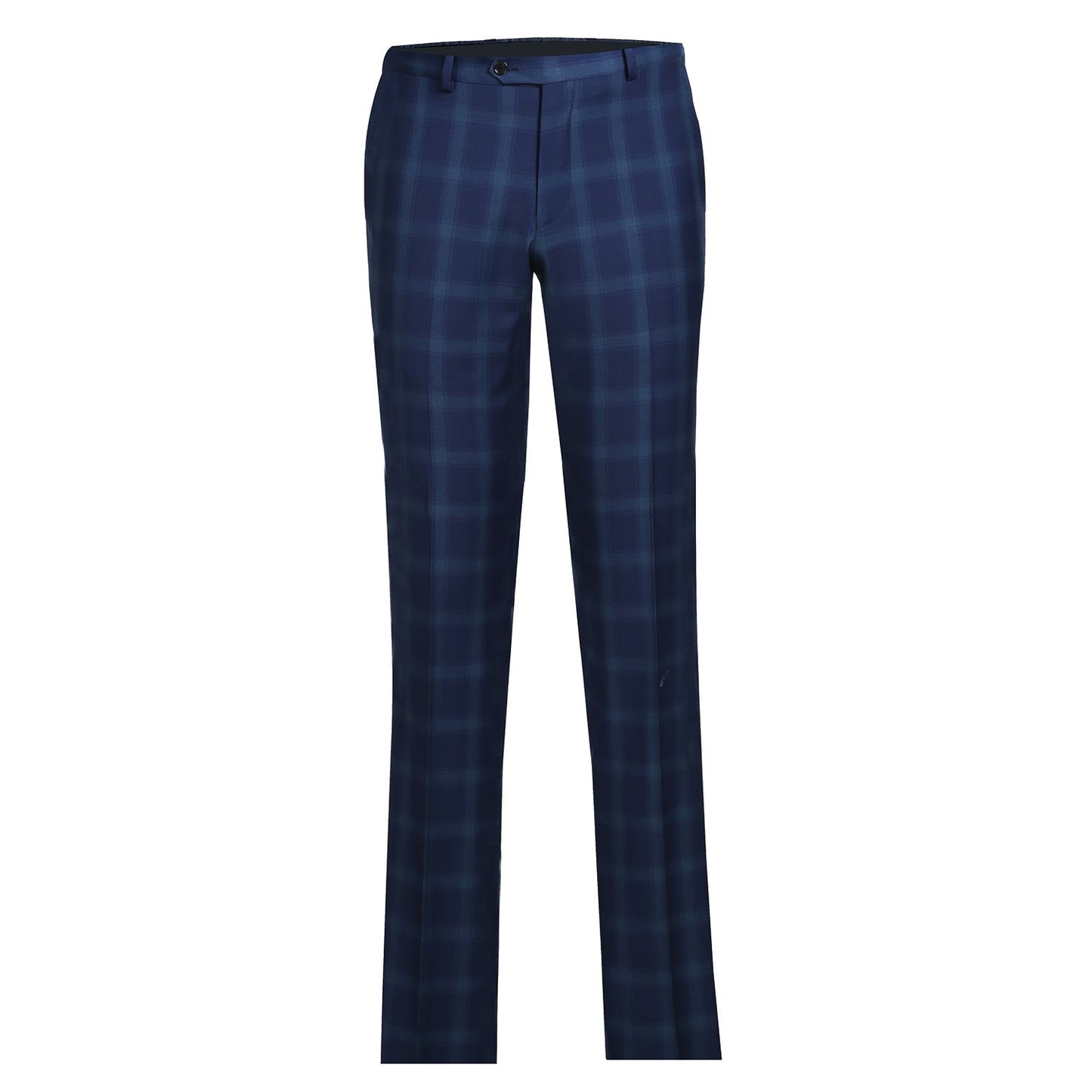 562-5 Men's Classic Fit Wool Checked Suits - Image 6