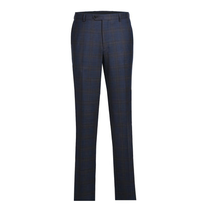 562-7 Men's 3-Piece Wool Stretch Checked Suits - Image 6