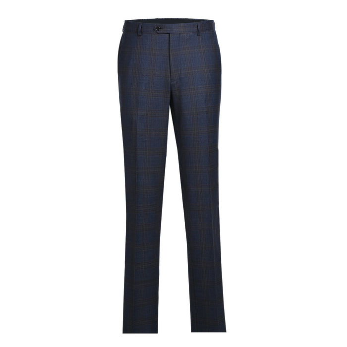 562-7 Men's 3-Piece Wool Stretch Checked Suits - Image 6