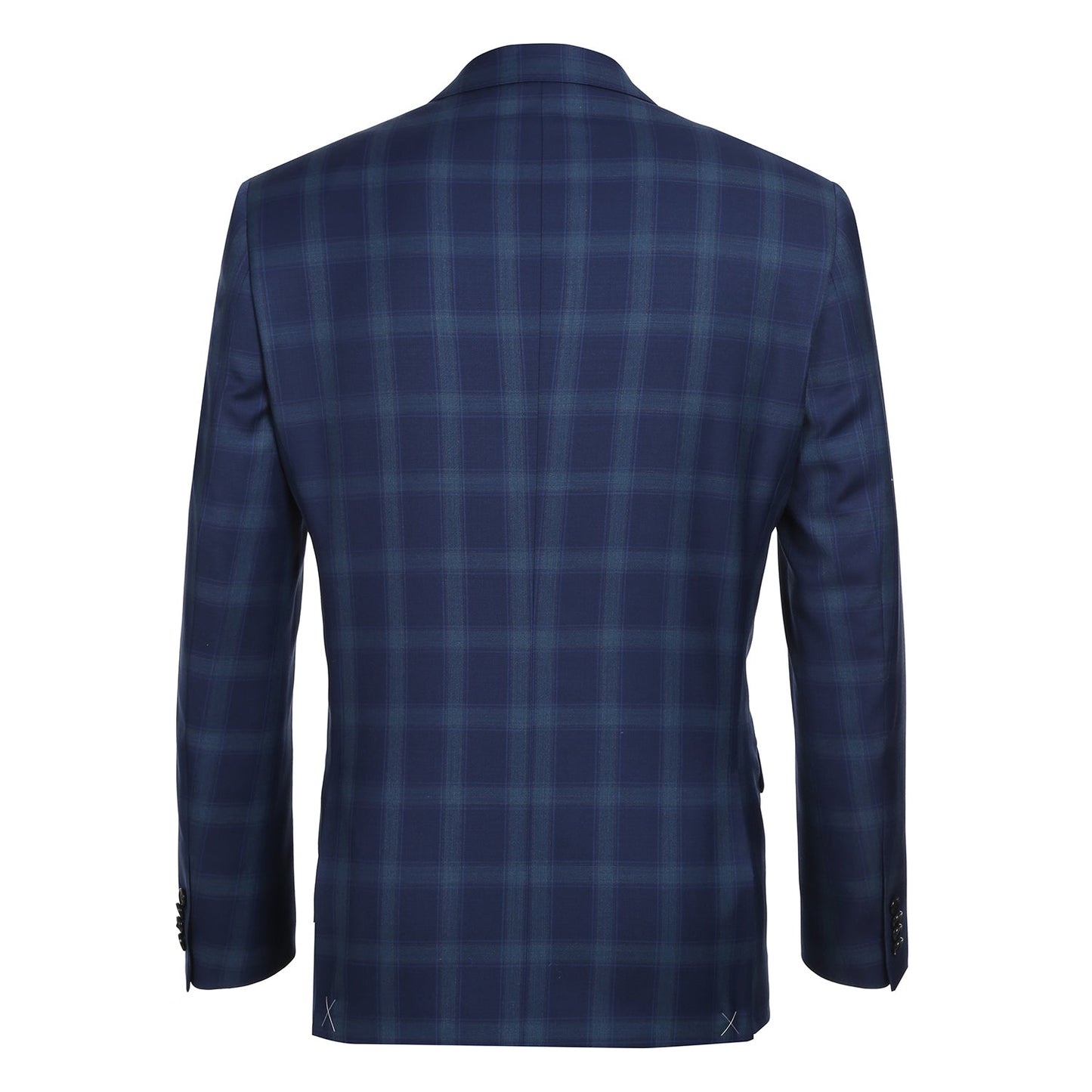 562-5 Men's Classic Fit Wool Checked Suits - Image 2