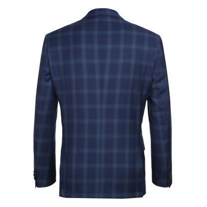 562-5 Men's Classic Fit Wool Checked Suits - Image 2