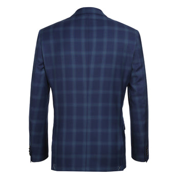 562-5 Men's Classic Fit Wool Checked Suits - Image 2