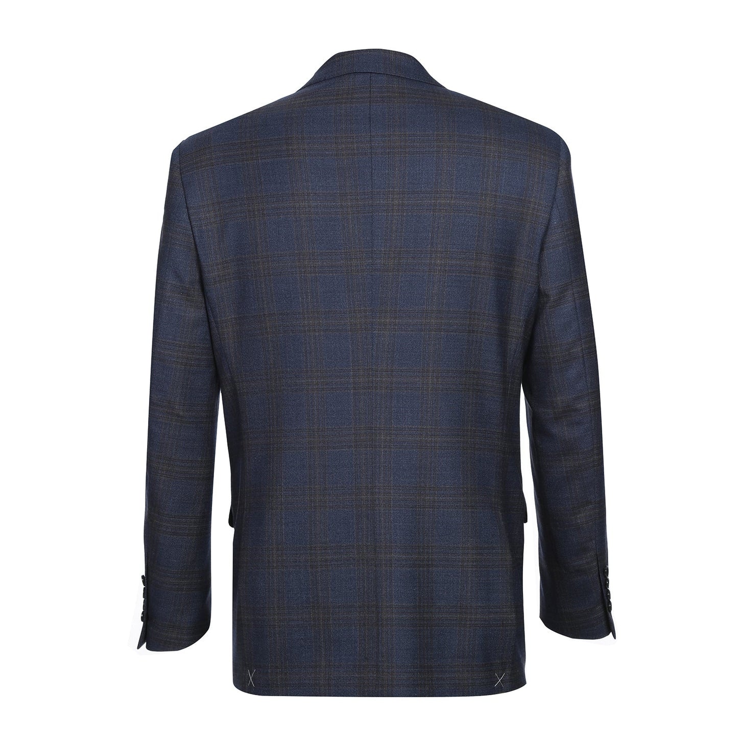 562-7 Men's 3-Piece Wool Stretch Checked Suits - Image 2