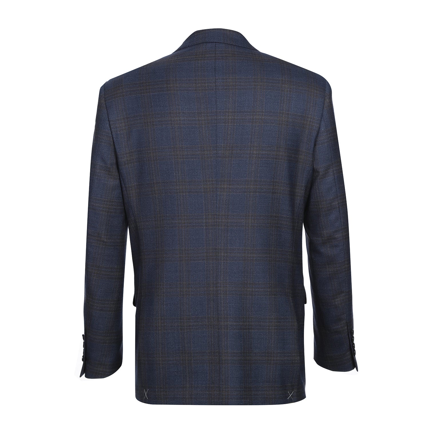 562-7 Men's 3-Piece Wool Stretch Checked Suits - Image 2