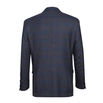 562-7 Men's 3-Piece Wool Stretch Checked Suits - Image 2