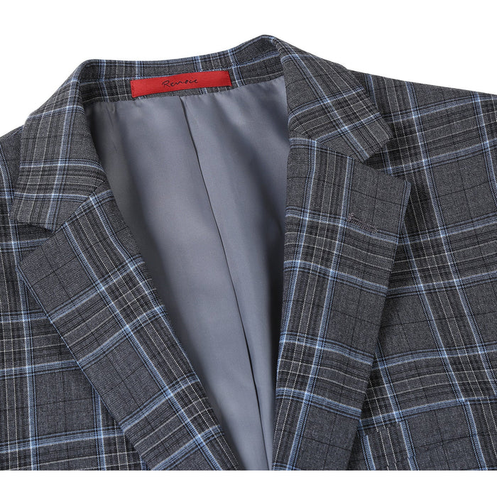 293-28 Men's Slim Fit Checked Suits - Image 4