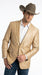 Men’s Champagne Gold Western Blazer, Formal Cowboy Wedding Ranch Sport Coat Jacket tan beige color sheen sharkskin fabric