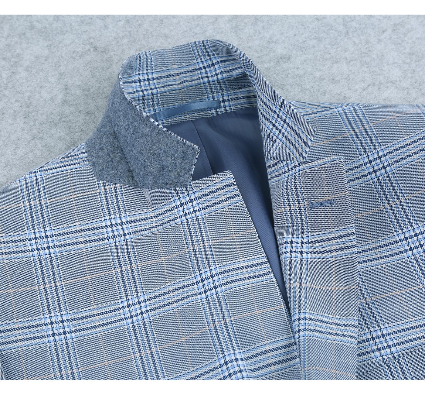293-3 Men's 2-Piece Slim Fit Notch Lapel Stretch Windowpane Suit - Image 5