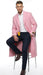 Men’s Pink Wool Blend Long Overcoat – Slim Fit Tailored Winter Coat - Carcoat - Topcoat