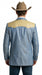 Men’s Steel - Light Blue and Bone Color Western Cowboy Blazer – Shiny Country Style Dress Jacket for Rodeo Saco De Hombre Vaquero
