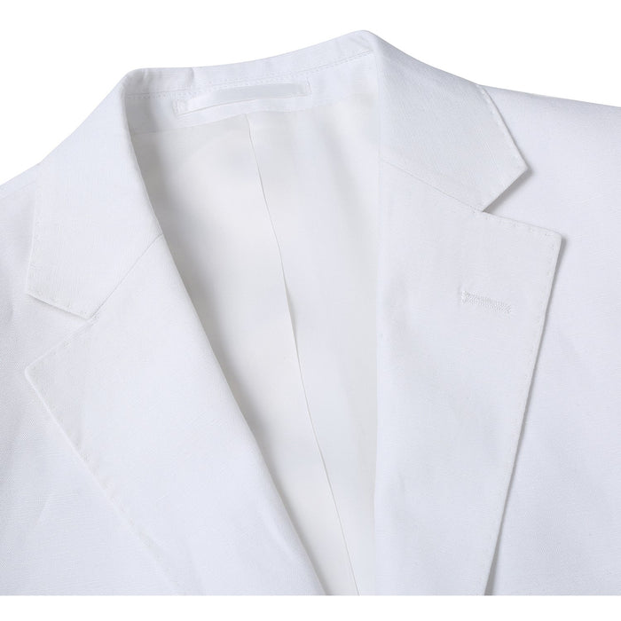 611-2 Men's New Slim Fit Checked Linen Suits - Image 4