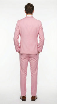 Mens Dusty Rose Pink Summer Tuxedo – Satin Shawl Lapel Formal Wedding Prom Suit