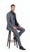 Men’s Dark Grey Shiny Two-Piece Suit – Slim Fitted Formal Jacket and Tailored Pants - Sateen Metalic in Charcoal Gray Color