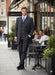 Men's Three Button Suits -  Navy Blue Pinstripe Three-Piece Suit – Classic Business and Formal Wear with Tailored Fit