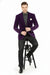 Men’s Purple Velvet Blazer – Luxury Slim Fit Formal Jacket with Black Satin Trim Tuxedo Dinner Jacket