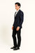 Men’s Navy Blue Sequin Tuxedo Jacket with Black Satin Shawl Lapel – Luxury Prom and Wedding Blazer