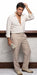Tony Montana’s White Linen Shirt and Tan Pants – Men’s White Formal Shirt with Tan Trousers for Party, Wedding and Vintage Style Outfit