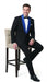 Men’s Black Tuxedo with Royal Blue Shawl Lapel | Modern Formal Dinner Jacket Suit + Pants for Weddings, Proms