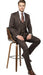 Men’s Chocolate Brown Textured 3-Piece Suit – Luxury Double-Breasted Vest Formal Set