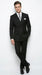 Statement Confidence Men'S Black Double Breasted Wool Italian Design Suit