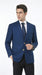 Men’s Sapphire Indigo Cobalt Blue Blazer with Gold Buttons – Classic Single Breasted Formal Business Jacket for Office, Wedding