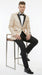 Men’s Gold Blazer with Black Lapel – Elegant Gold Formal Blazer Jacket for Wedding, Prom, Tuxedo in champagne Color