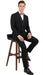 Tiglio Brand 100% Wool Super 150s Italian fabric Men’s Classic Black Double-Breasted Tuxedo with Satin Peak Lapel – Formal Wedding & Gala Suit Set