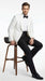 Men's White Dinner Jacket Tuxedo Blazer with Black Satin Shawl Lapel  With Black Tuxedo Pants
