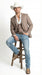 Men’s Light Grey Cowboy Blazer with Double breasted Vest – Western Two Piece Suit Pants included