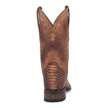 Dan Post Men's KA Python Print Leather Square Toe Boots - Brown - Image 4