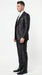 Men’s Black Three Piece Suit – Modern Fit 3PC Formal Suit with Vest for Wedding, Prom and Business Events Sharkskin Shiny Fabric