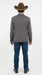 Mens Grey and White Trim Western Blazer – Classic Fit Cowboy Style Contrast Trim Dress Jacket