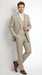 Men’s Tan Pinstripe Three Piece Suit – Classic Fit Pleated Pants  Tan Sand Beige Wedding, Church Shadow Ton on Tone  Business Suit for Men