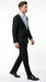 Men’s Black Suit with Light Blue Lapel – Modern Formal Tuxedo Style Suit for Wedding, Prom, Party and Sky Powder Blue Color