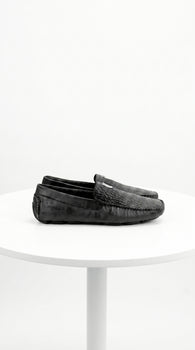 Men'S Black Vestigium Genuine Sharkskin Stylish Dress Loafer Full Leather Lining