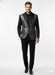 Mens Black and White and Silver Sequin Embroidered Blazer – Luxury Designer Party Wear with Geometric Detailing