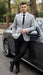 Men’s Light Grey Slim Fit Blazer Sport Coat with Black Pants | Premium Formal and Smart Casual Outfit