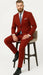 Men’s Red Pinstripe Suit – Stripe Two-Button Vested Suit 2 Buttons