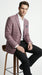 Mens Dusty Rose Mauve Pink with Tint of Blue Plaid Sport Coat Blazer – Classic Check Pattern Casual Blazer Jacket for Business Casual, Wedding