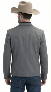 Mens Charcoal Gray Western Blazer – Cowboy Style Casual Jacket Classic Country Western Sport Coat