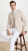 Mens Beige Seersucker Blazer – Lightweight Striped Summer Sport Coat Casual Smart Formal Blazer